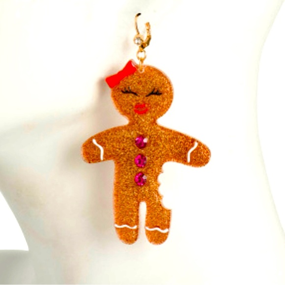 New Betsey Johnson Gingerbread Man & Lady Earrings - Picture 3 of 16